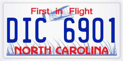 NC license plate DIC6901