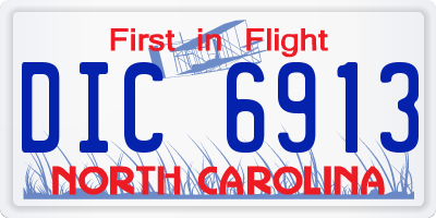 NC license plate DIC6913