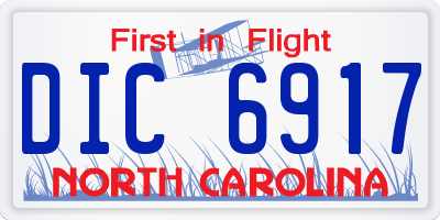NC license plate DIC6917