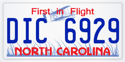 NC license plate DIC6929