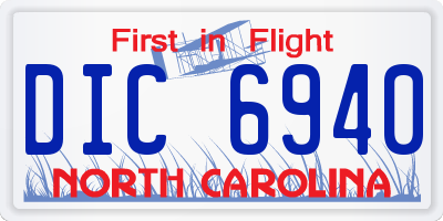 NC license plate DIC6940