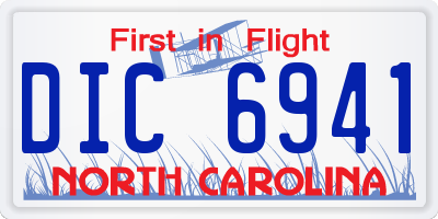 NC license plate DIC6941