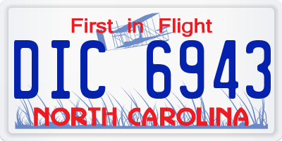 NC license plate DIC6943