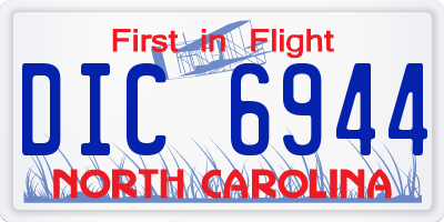 NC license plate DIC6944
