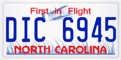 NC license plate DIC6945