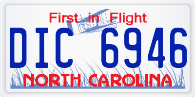NC license plate DIC6946