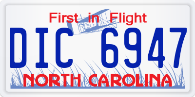 NC license plate DIC6947
