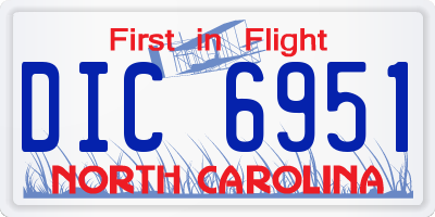 NC license plate DIC6951