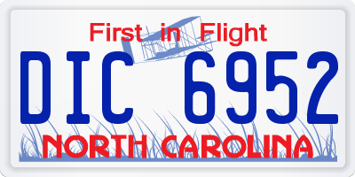 NC license plate DIC6952
