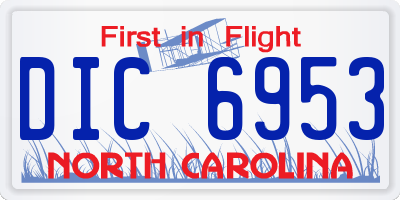 NC license plate DIC6953