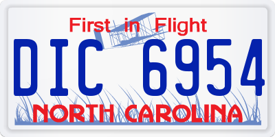 NC license plate DIC6954