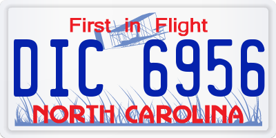 NC license plate DIC6956