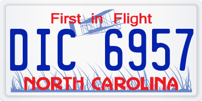 NC license plate DIC6957