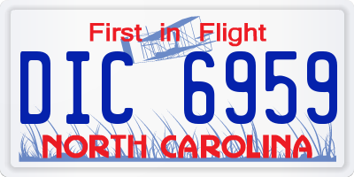 NC license plate DIC6959