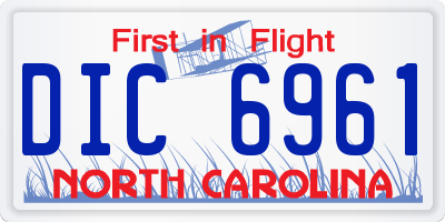NC license plate DIC6961