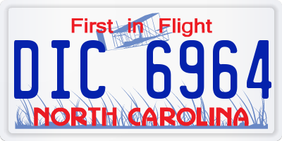 NC license plate DIC6964