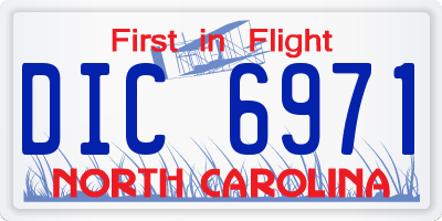 NC license plate DIC6971
