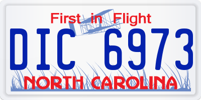 NC license plate DIC6973