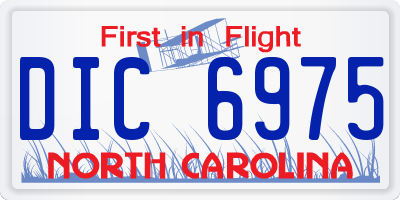 NC license plate DIC6975