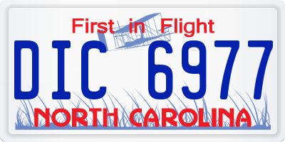 NC license plate DIC6977
