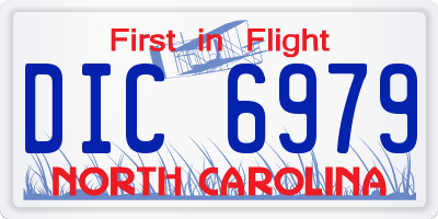 NC license plate DIC6979