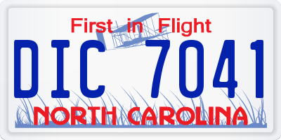 NC license plate DIC7041