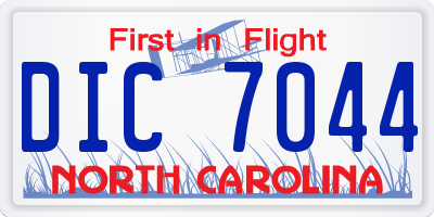 NC license plate DIC7044