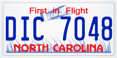 NC license plate DIC7048