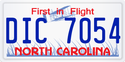 NC license plate DIC7054