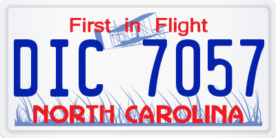NC license plate DIC7057