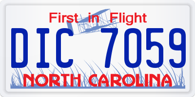 NC license plate DIC7059