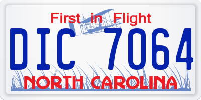 NC license plate DIC7064