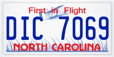 NC license plate DIC7069