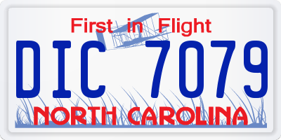 NC license plate DIC7079