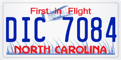 NC license plate DIC7084
