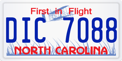 NC license plate DIC7088