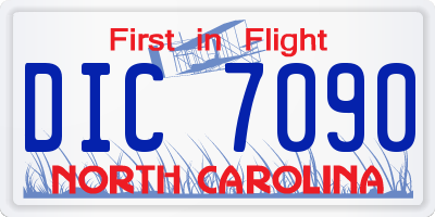 NC license plate DIC7090