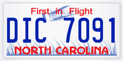 NC license plate DIC7091