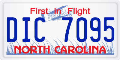 NC license plate DIC7095