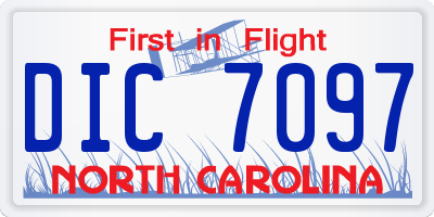 NC license plate DIC7097