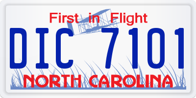 NC license plate DIC7101