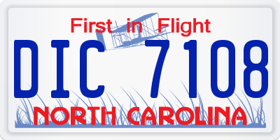 NC license plate DIC7108