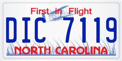 NC license plate DIC7119