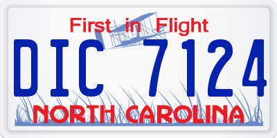 NC license plate DIC7124