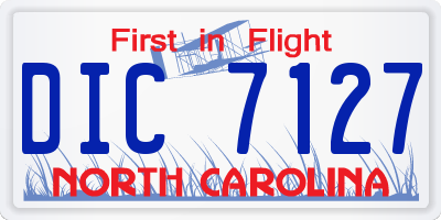 NC license plate DIC7127