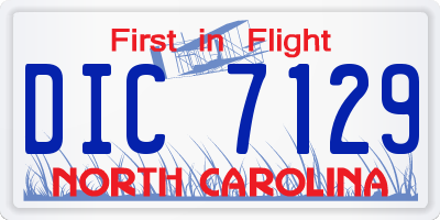 NC license plate DIC7129