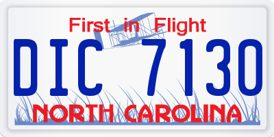 NC license plate DIC7130