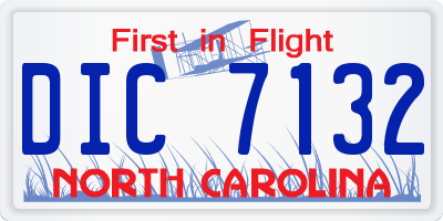 NC license plate DIC7132