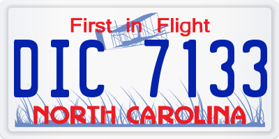 NC license plate DIC7133
