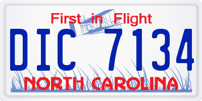 NC license plate DIC7134